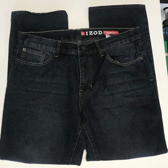 IZOD DENIM JEANS  34W 30L (#IZ23)  LIKE NEW - DARK DENIM - Picture 1 of 7